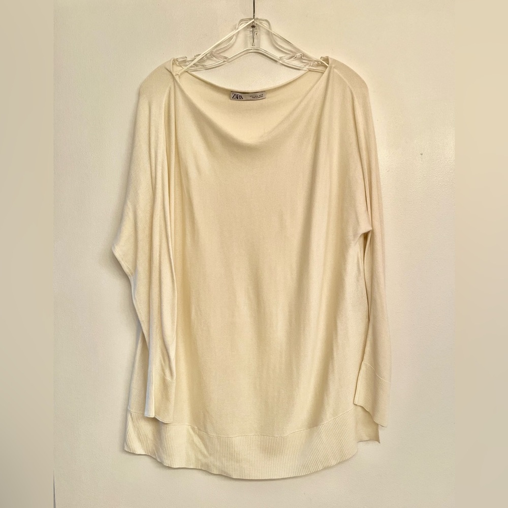 Zara boat neck relaxed fit light weight tunic  sweater size M